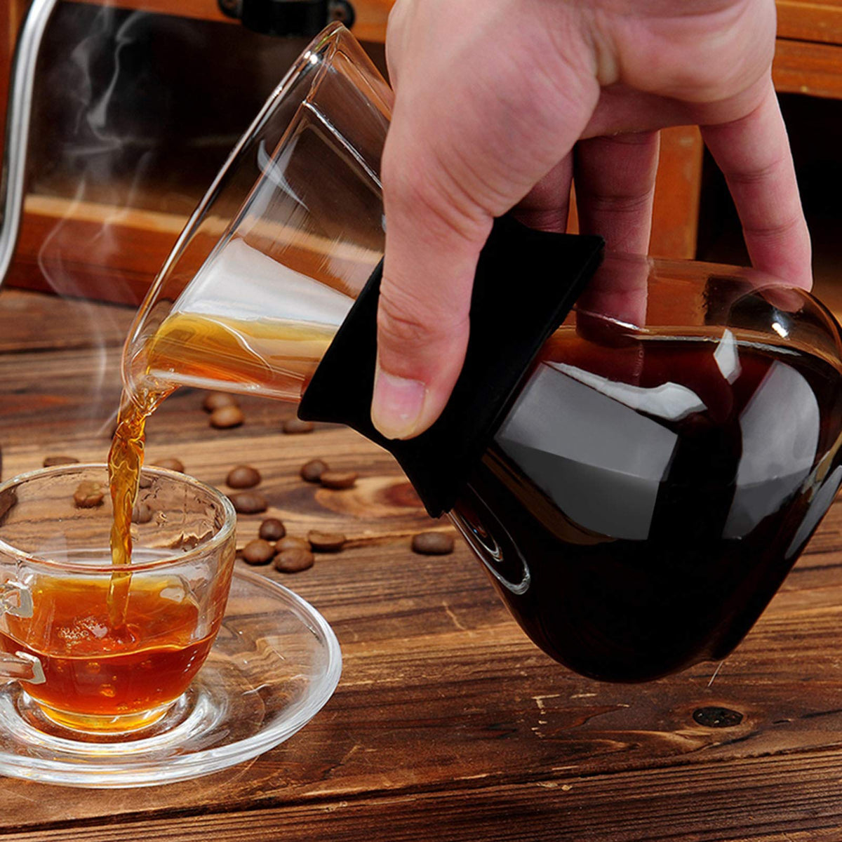 Pour Over Coffee Maker, Paperless Glass Dripper 400ML E7220