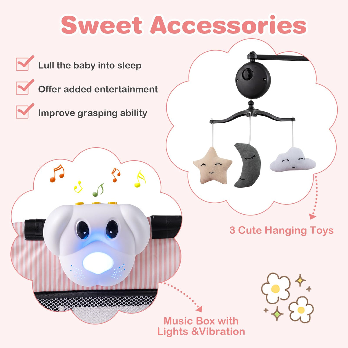 3 in 1 Pack and Play Portable Baby Playard with Bassinet T25956