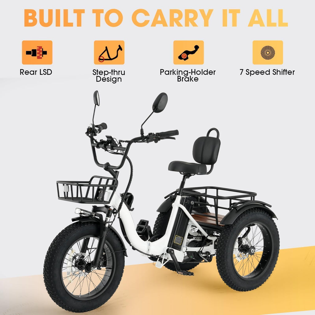 750W Folding Fat Tire Electric Tricycle A546698
