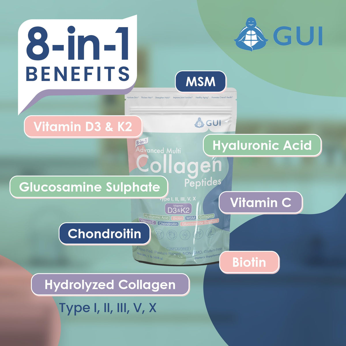 8in1 Multi Collagen Peptides 16 Oz Unflavored Q163835