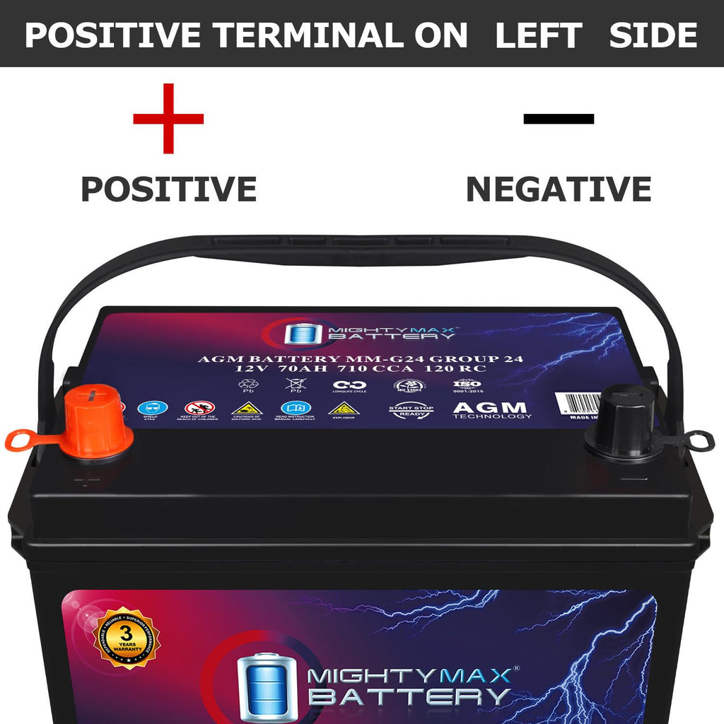12V 70Ah 710 CCA Group Size 24 Replacement Battery D411