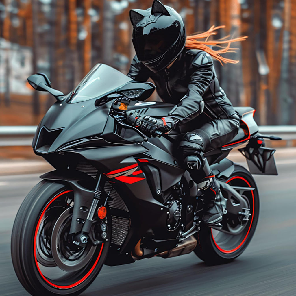 Bluetooth Motorcycle Cat Ear Full Face Helmet DOT Approved Q283