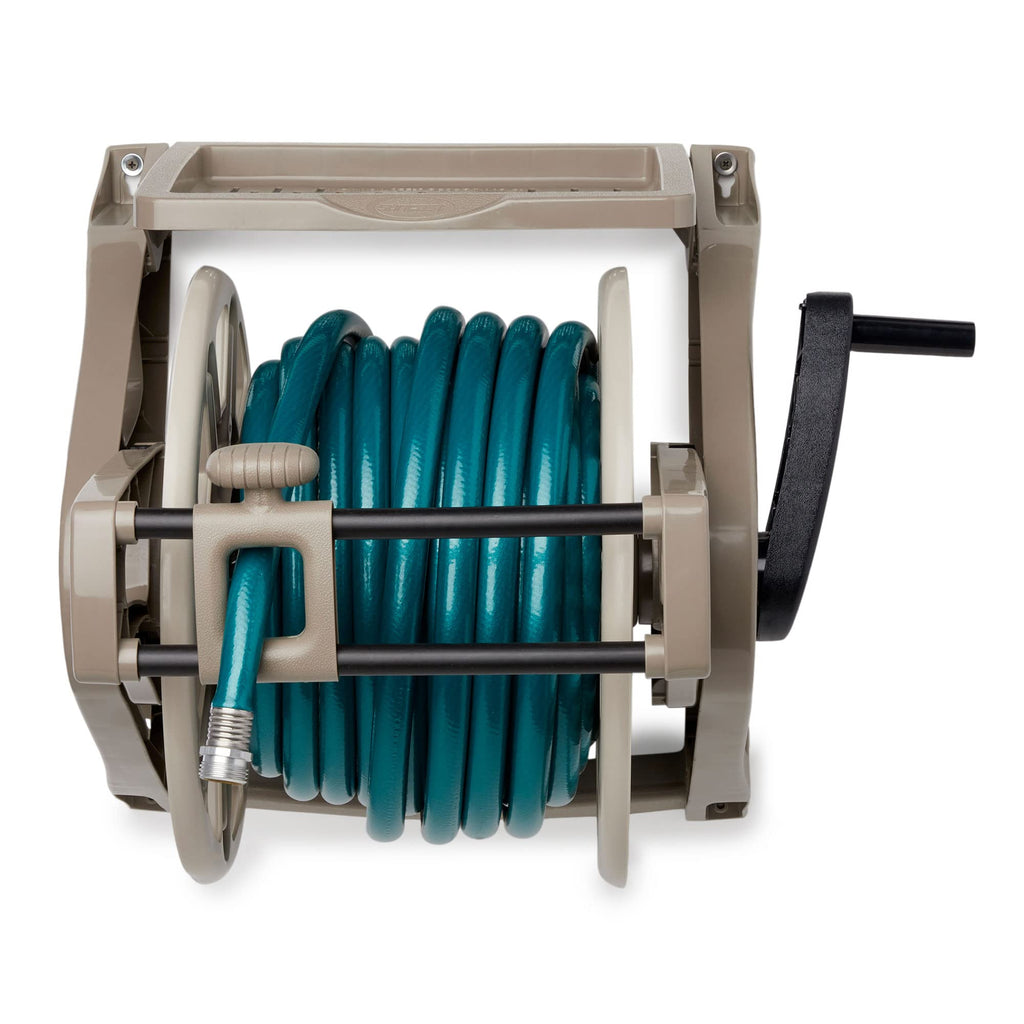 Wall-Mount Hose Reel with Storage Tray A679