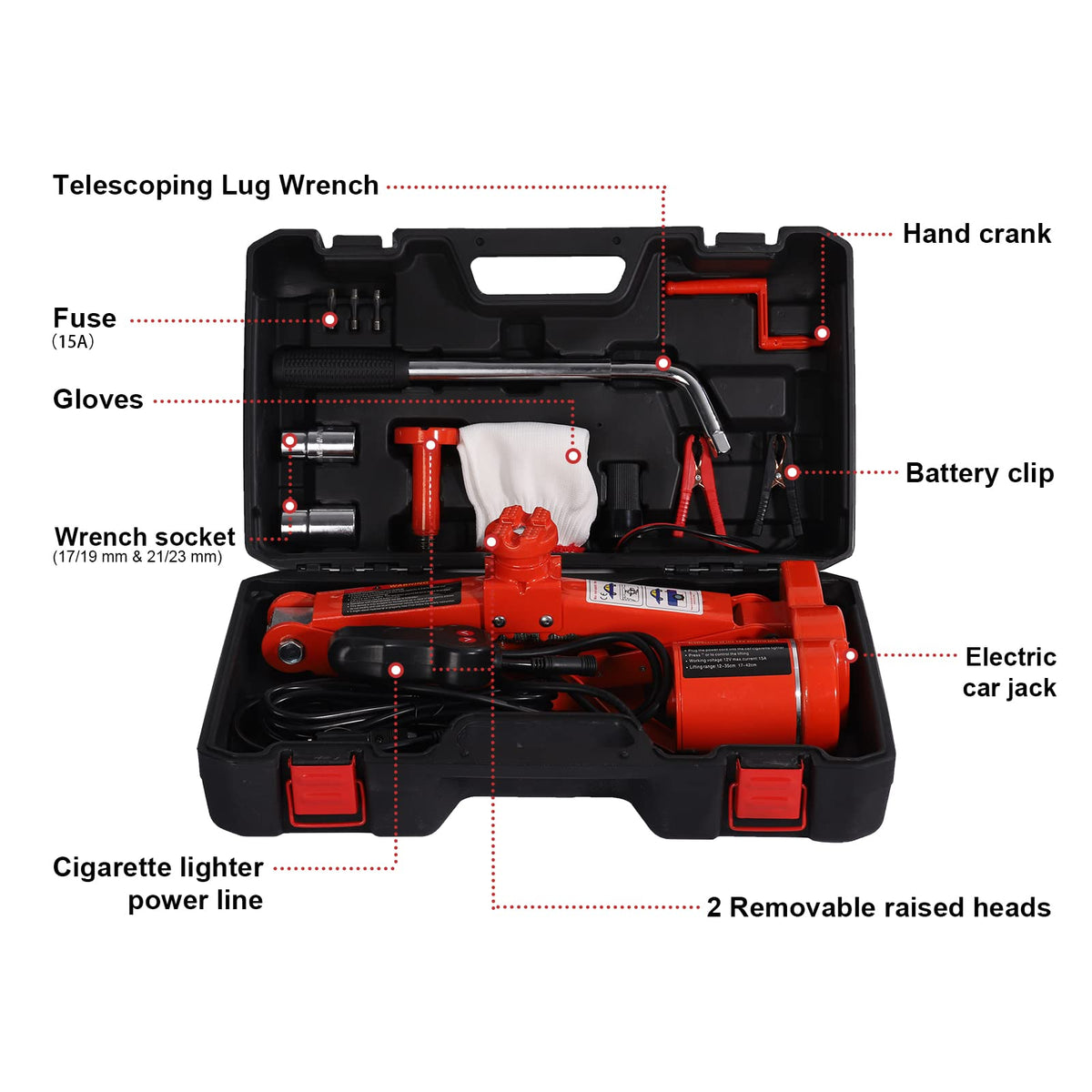 3 Ton Electric Car Scissor Jack with Telescoping Lug Wrench R729225