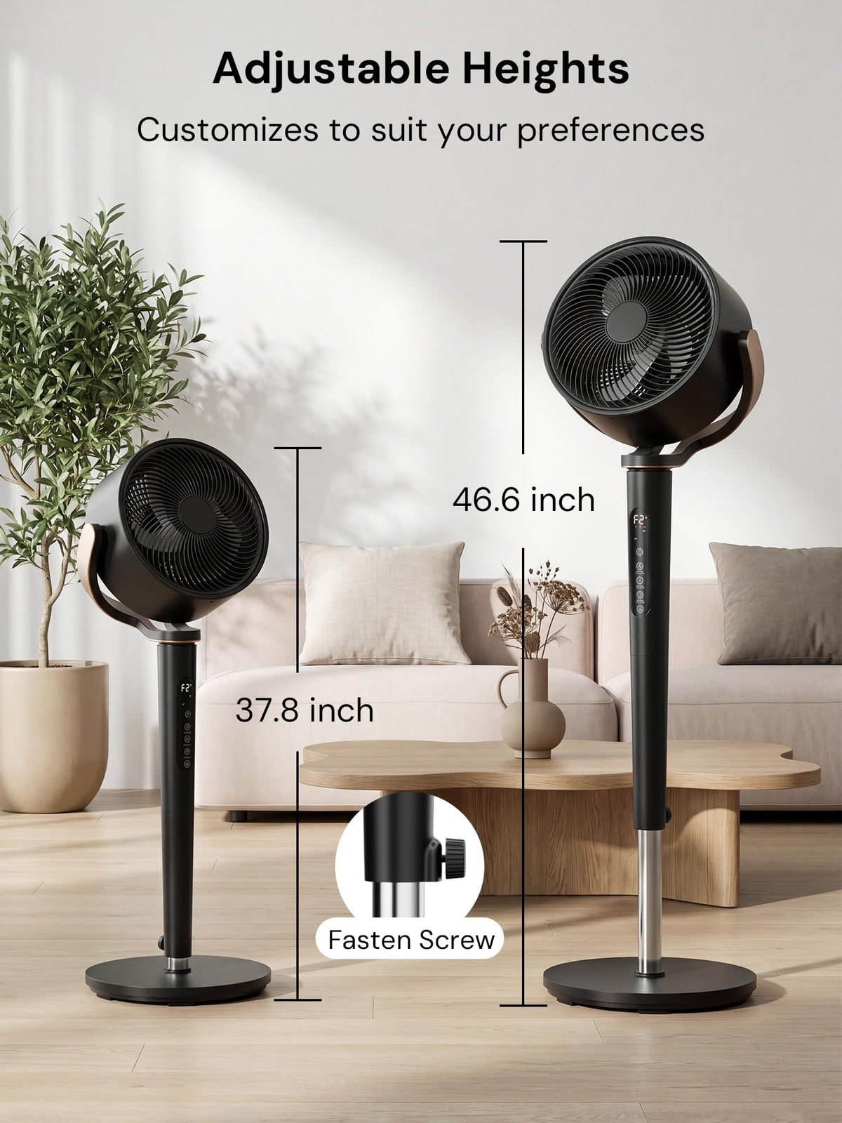 Black Adjustable Pedestal Fan with Oscillation Q844736