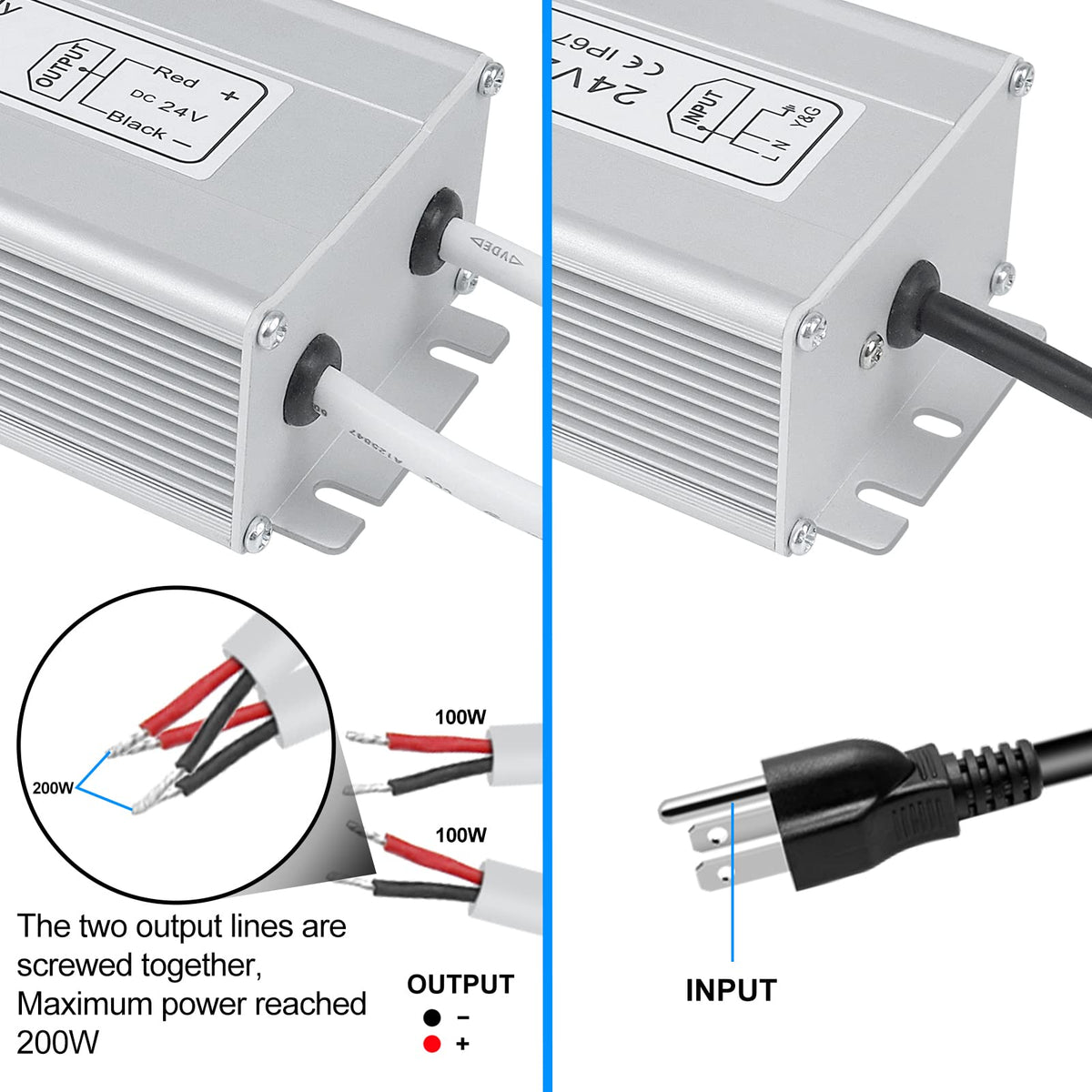 24V 200W IP67 Waterproof LED Power Supply Z428
