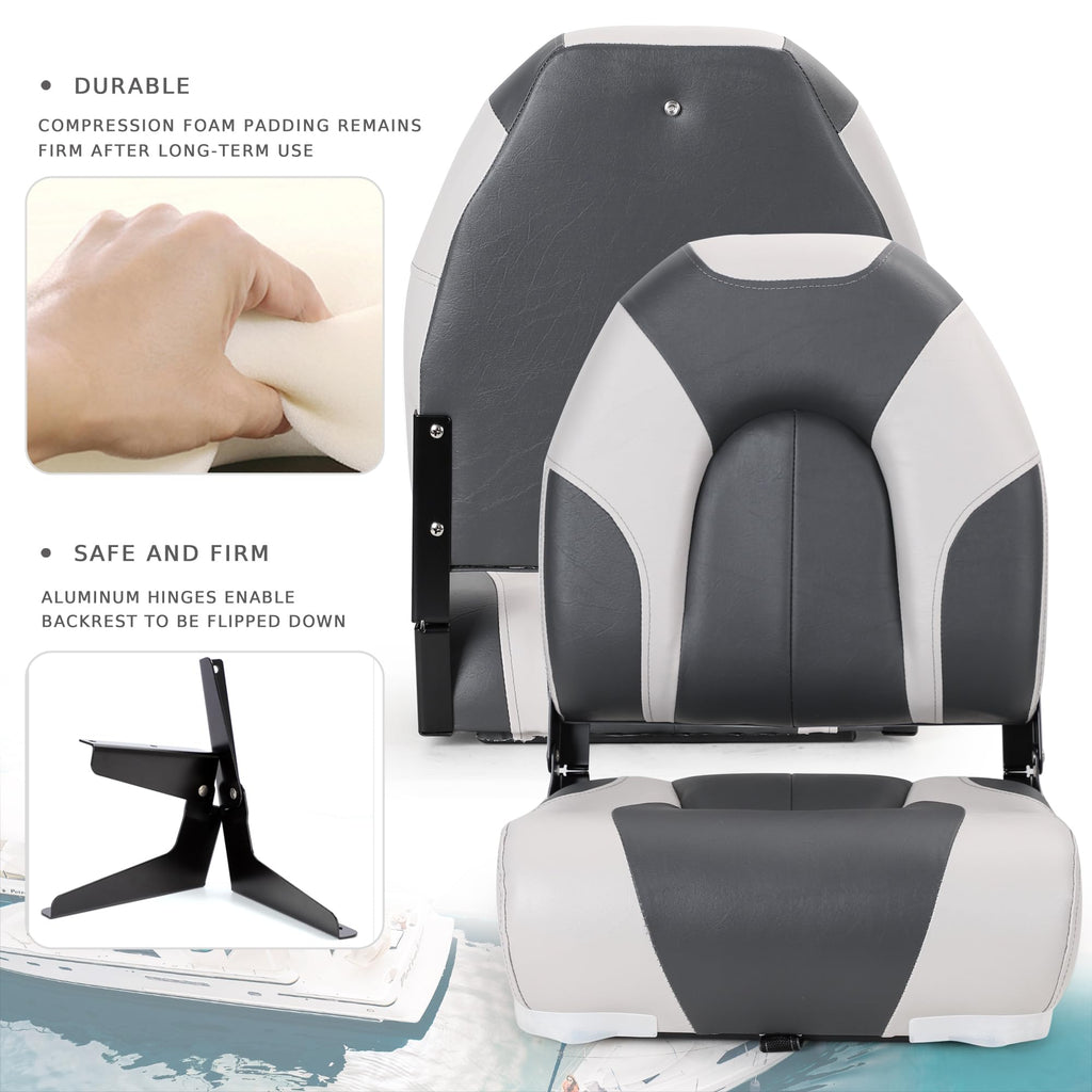 High Back Folding Boat Seats 2 Pack I581441
