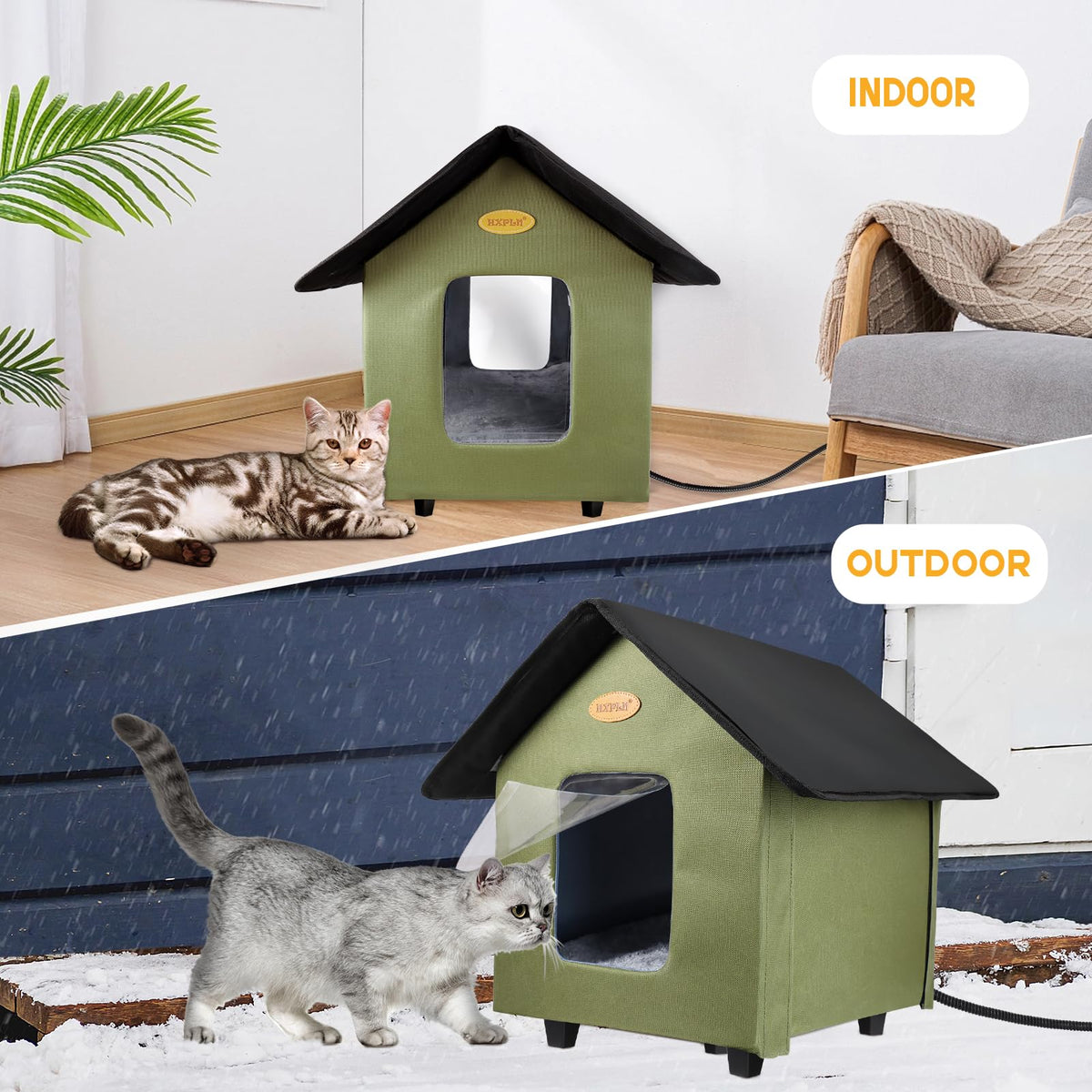 Heated Weatherproof Insulated Outdoor Cat House D145650