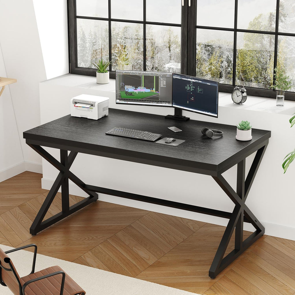 Black 47 Inch Wooden Metal Office Desk H234254