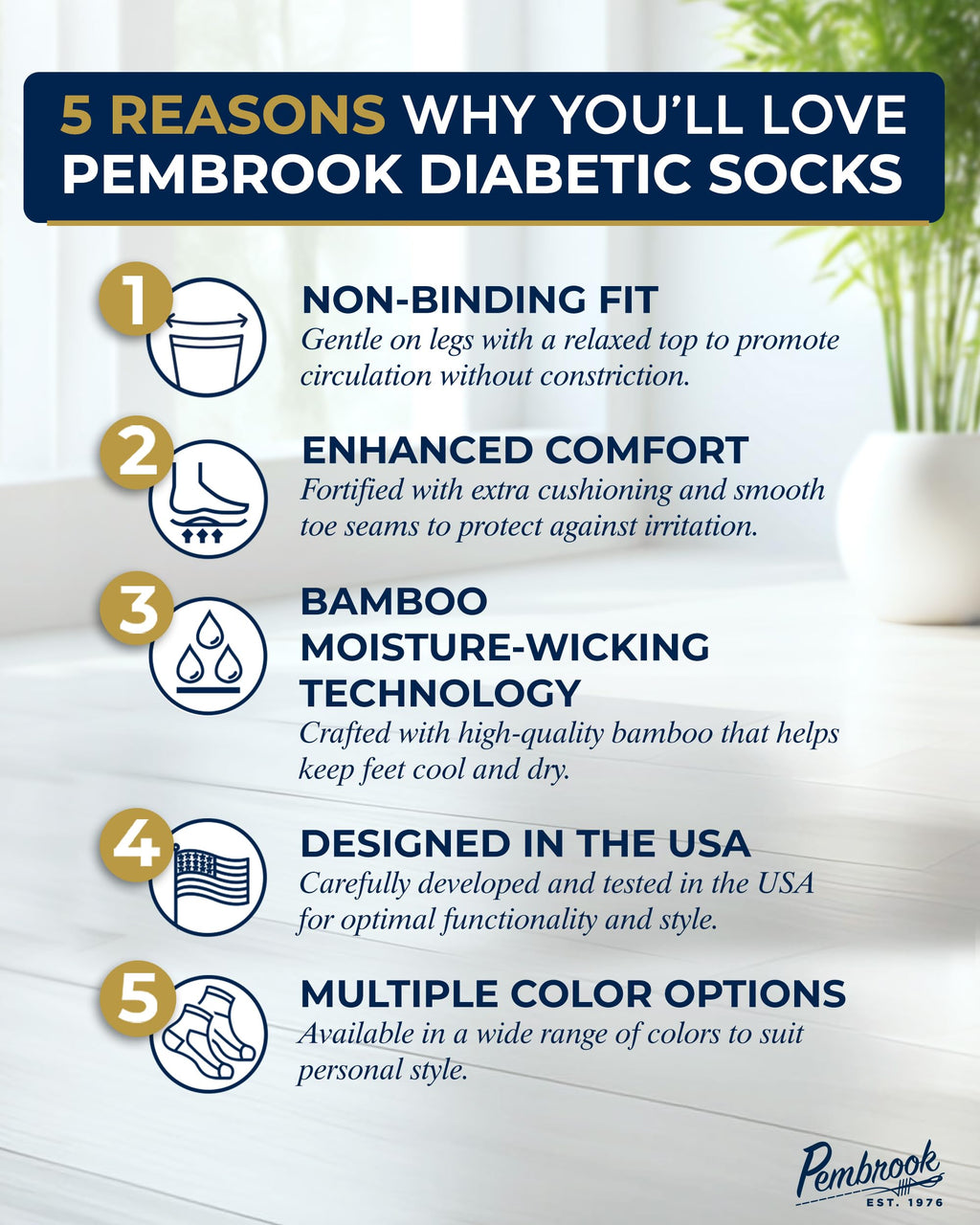 Ribbed Knit Bamboo Viscose Diabetic Socks for Women 6 Pairs J115