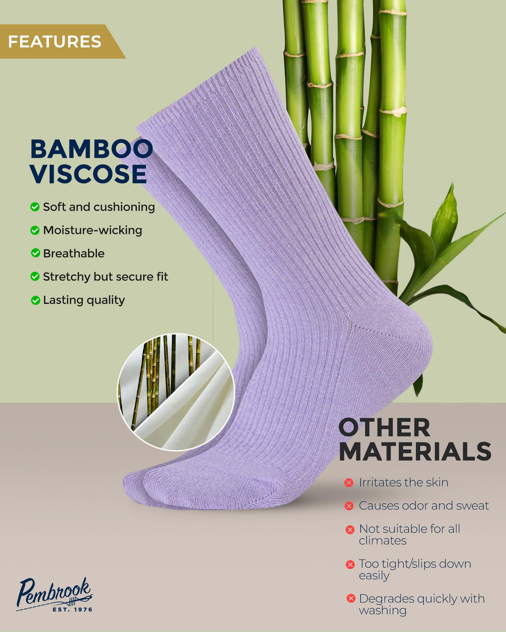Ribbed Knit Bamboo Viscose Diabetic Socks for Women 6 Pairs J115