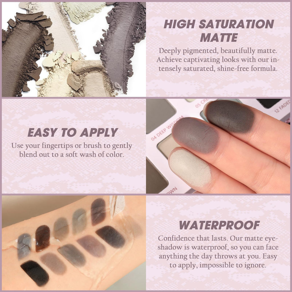 Cool Toned Grey Matte Eyeshadow Palette D501554