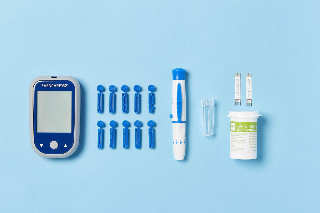 Blood Glucose Monitor Starter Kit with Lancing Device, Lancets, Test Strips, Carrying Case Y862