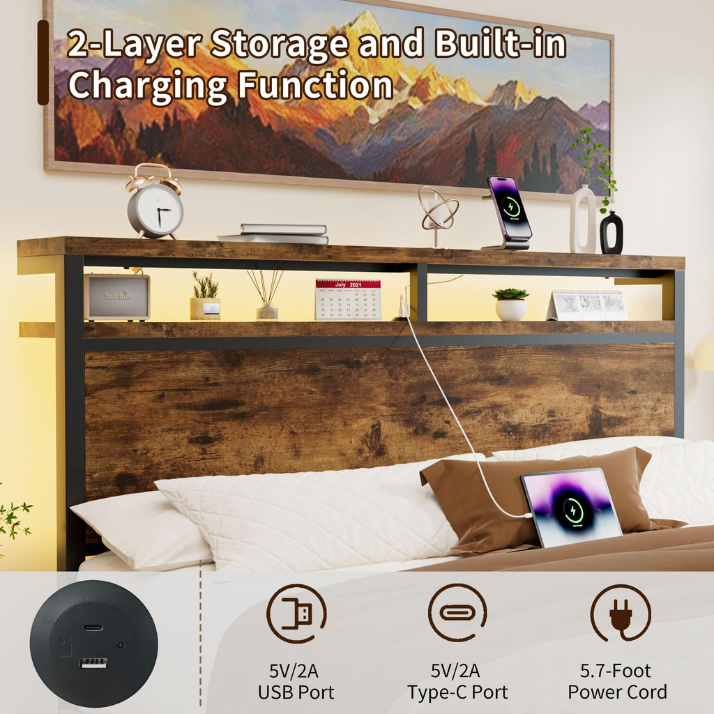 Full Bed Frame with 4 Storage Drawers B25696