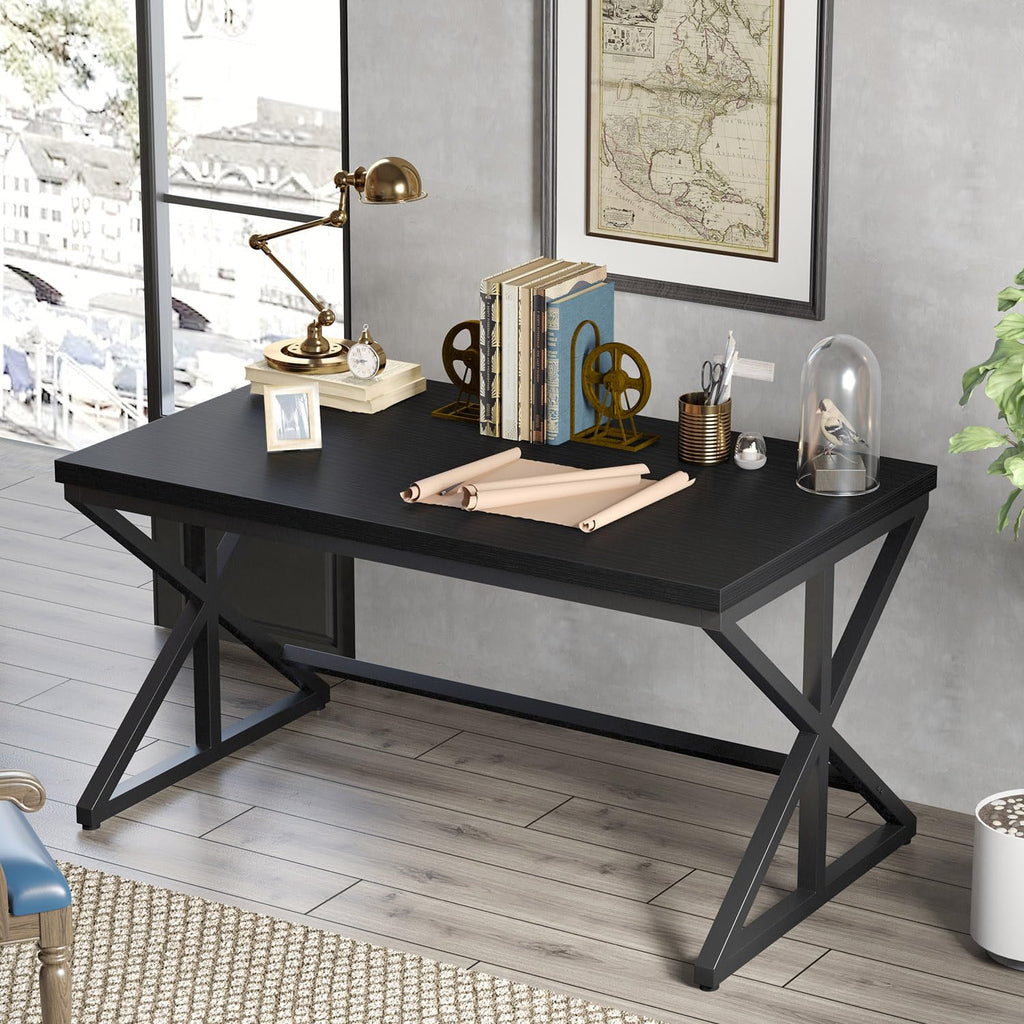 Black 47 Inch Wooden Metal Office Desk H234254
