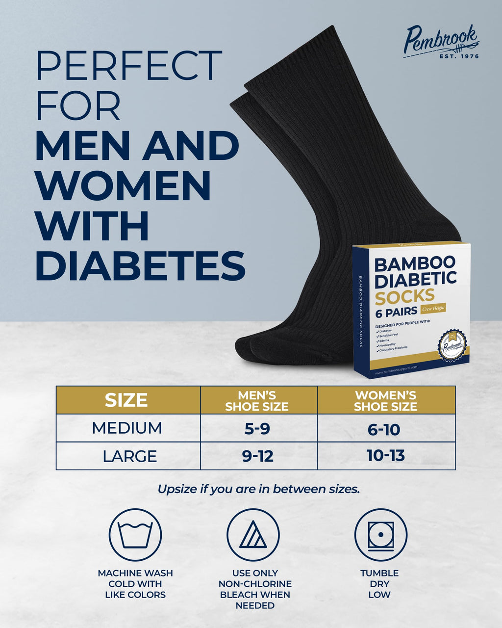 Ribbed Knit Bamboo Viscose Diabetic Socks for Women 6 Pairs J115