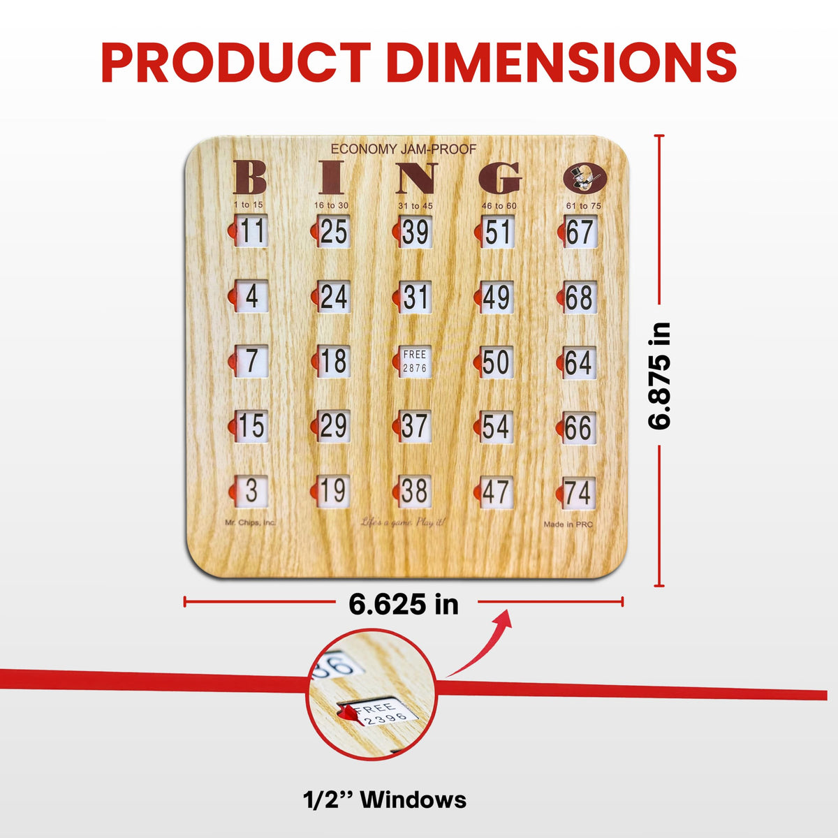 Bingo Cards with Sliding Windows 100 Pack V1733