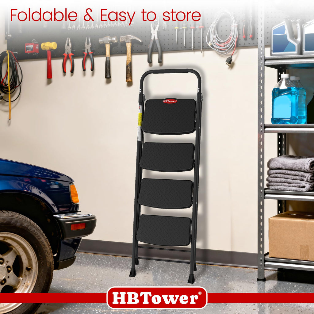 4 Step Ladder Foldable with Wide Anti-Slip Pedal V652283