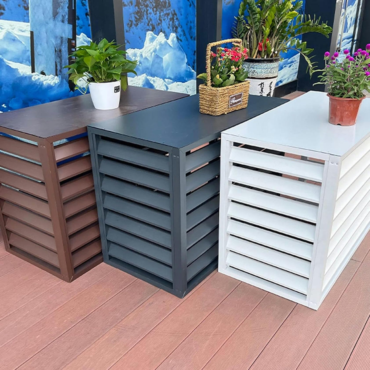 Aluminum Air Conditioner Fence Cover White 100*50*70cm C5201