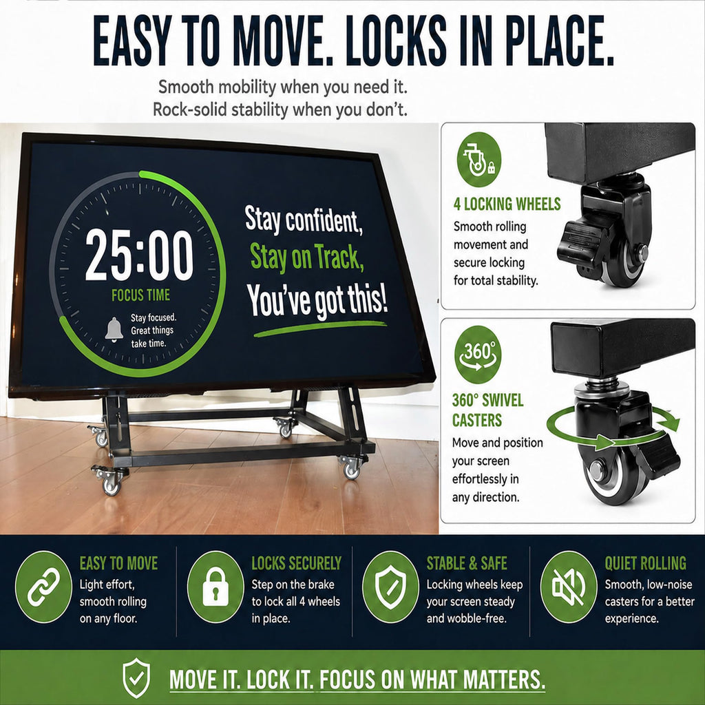 Mobile TV Stand with Wheels for 26-65 Inch TVs X123