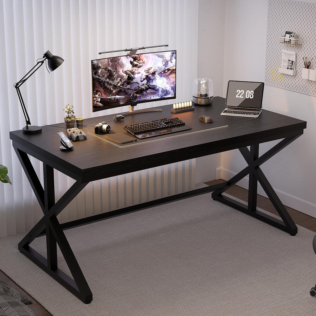 Black 47 Inch Wooden Metal Office Desk H234254