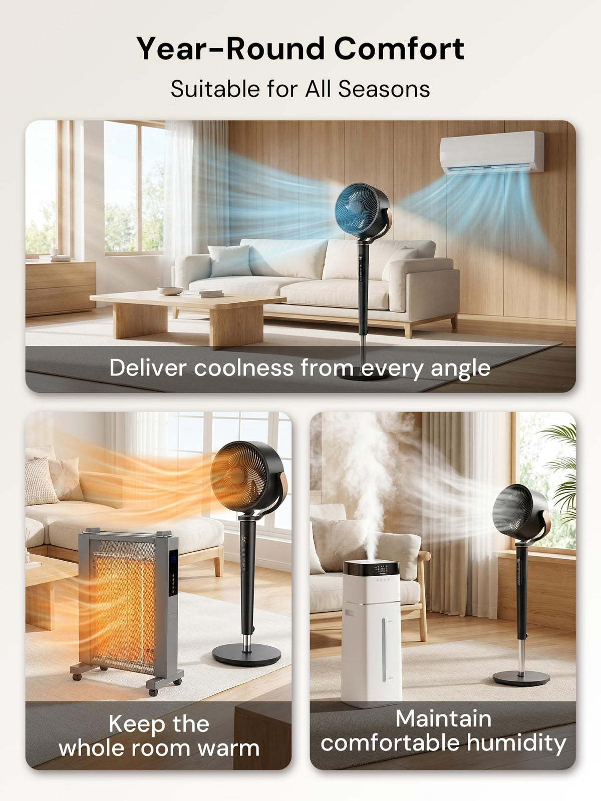 Black Adjustable Pedestal Fan with Oscillation Q844736