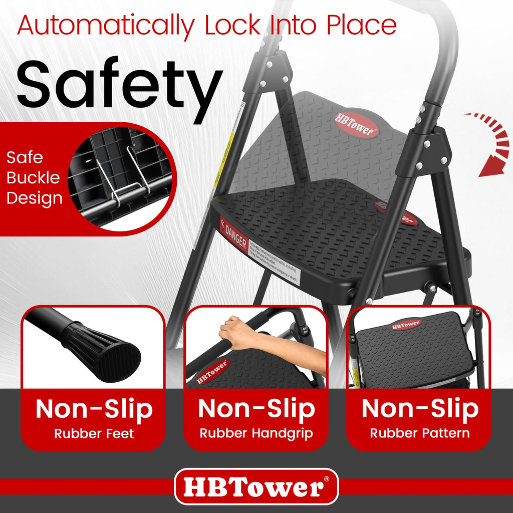 4 Step Ladder Foldable with Wide Anti-Slip Pedal V652283