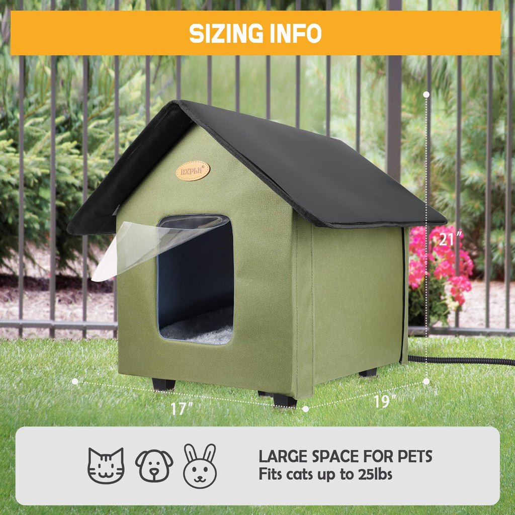 Heated Weatherproof Insulated Outdoor Cat House D145650