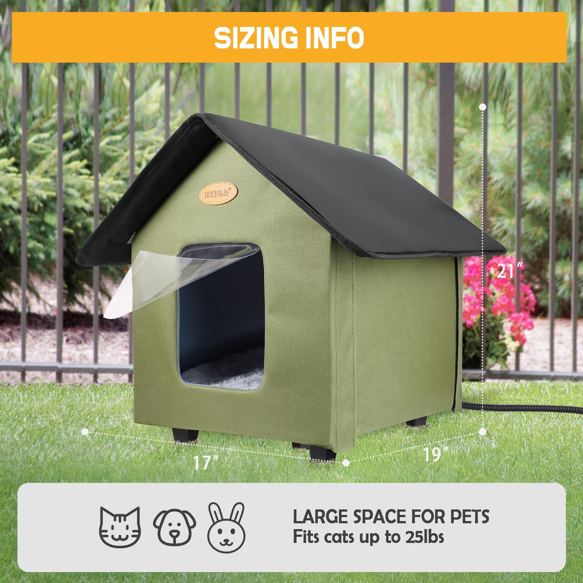 Heated Weatherproof Insulated Outdoor Cat House D145650