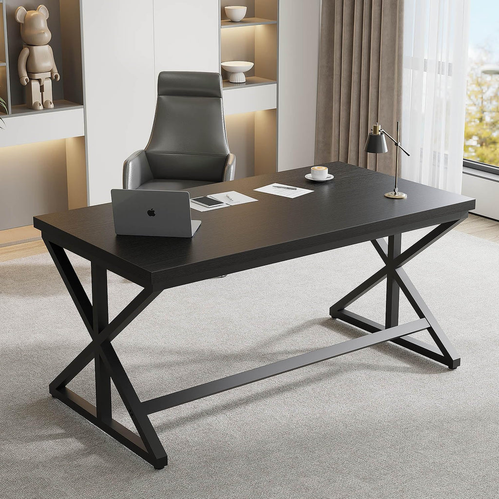 Black 47 Inch Wooden Metal Office Desk H234254