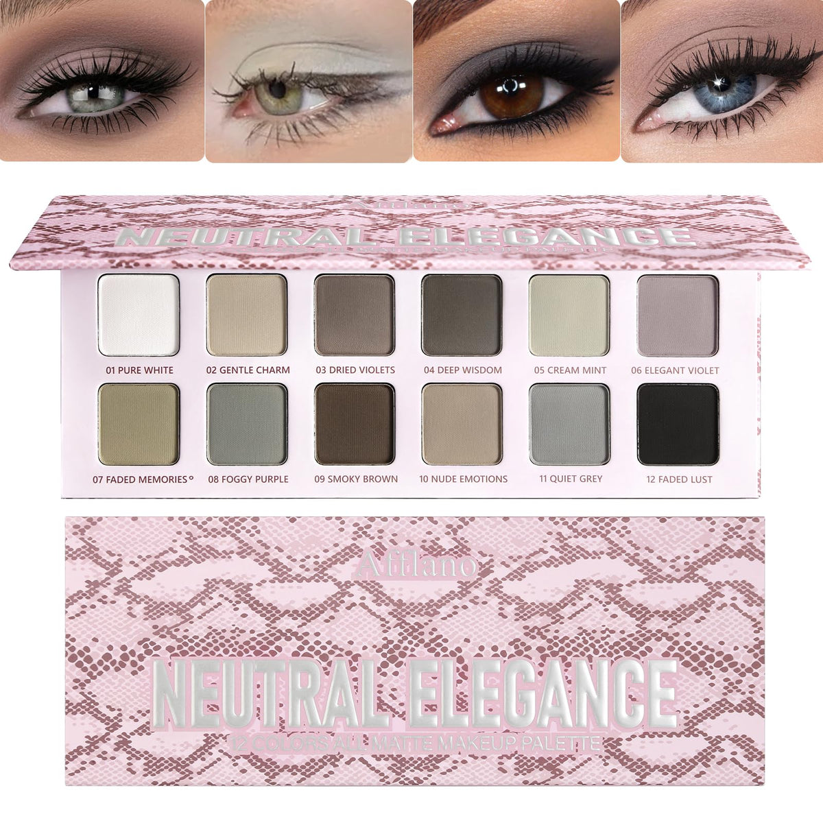 Cool Toned Grey Matte Eyeshadow Palette D501554