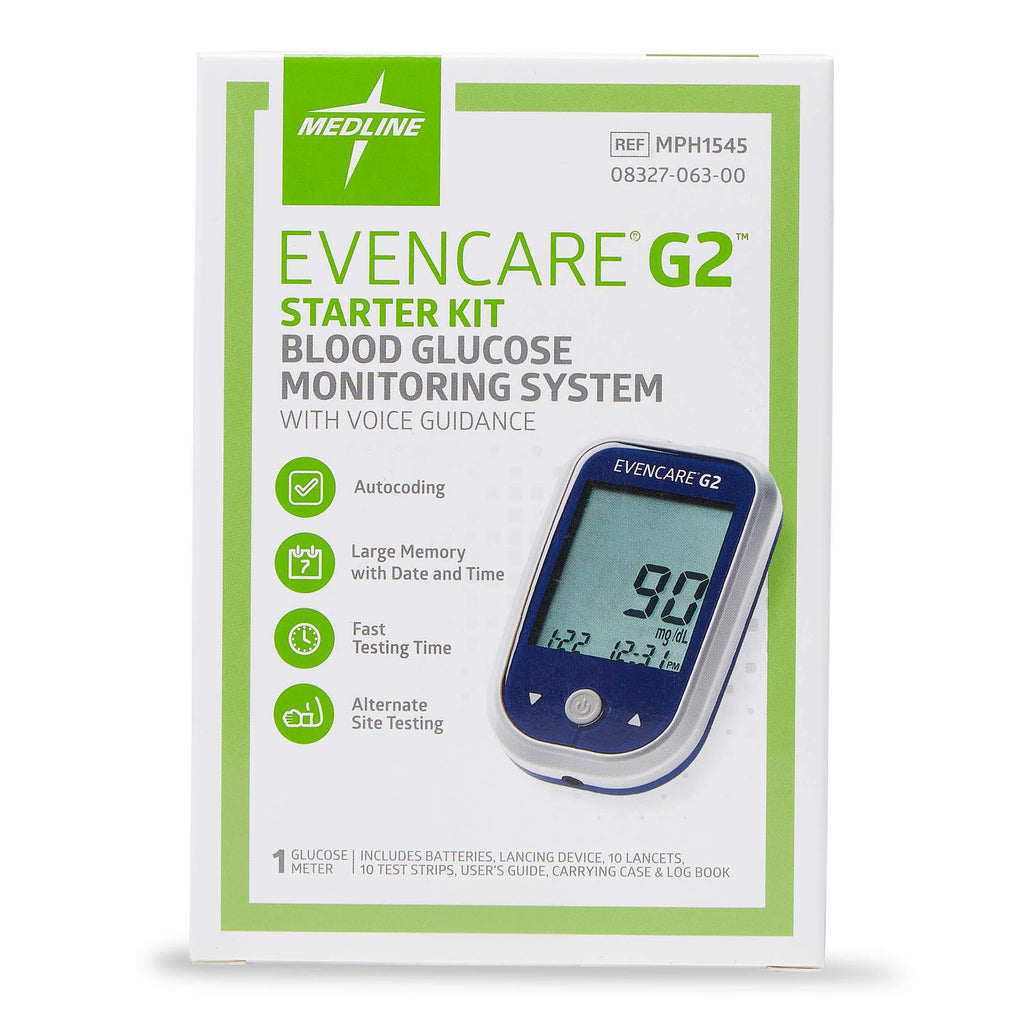Blood Glucose Monitor Starter Kit with Lancing Device, Lancets, Test Strips, Carrying Case Y862