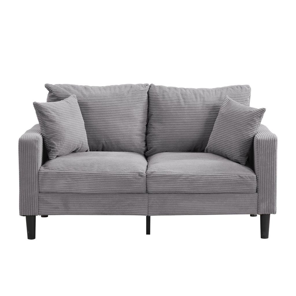 Oversized Corduroy Sofa with 2 Throw Pillows B4550
