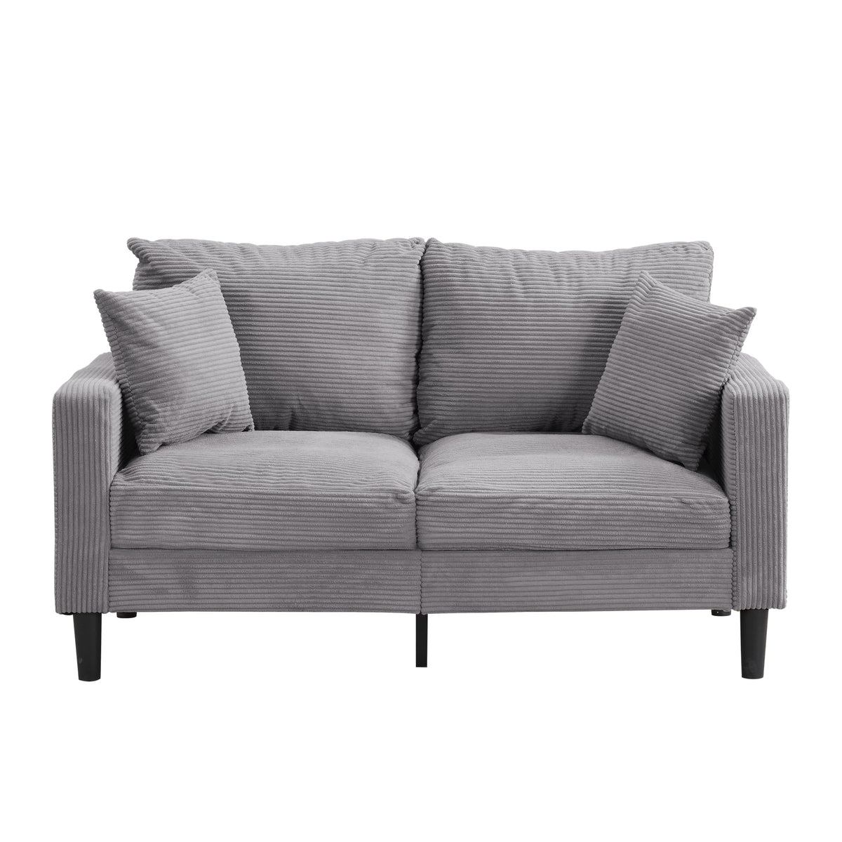 Oversized Corduroy Sofa with 2 Throw Pillows B4550