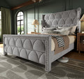 Queen Size Velvet Upholstered Platform Bed Frame R344