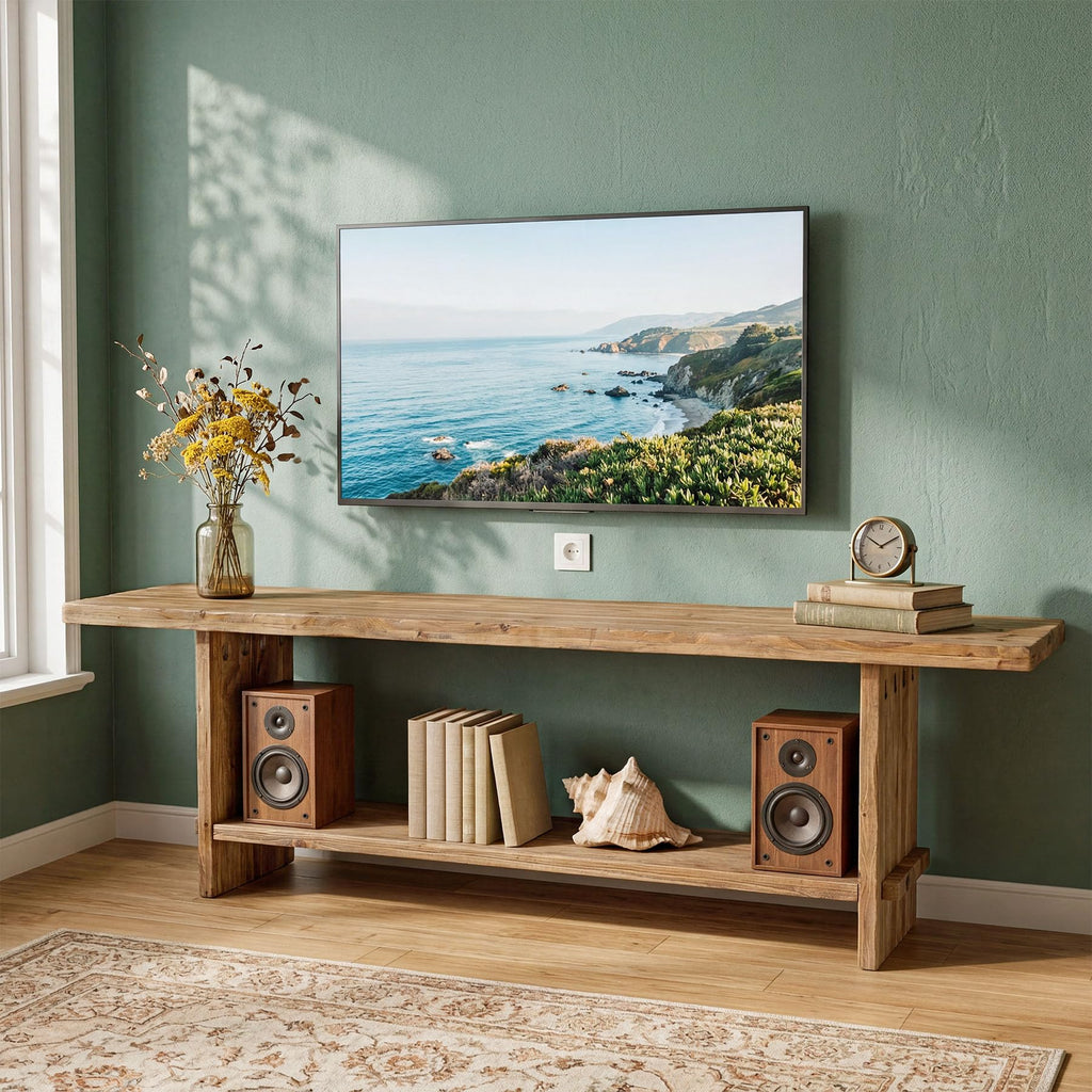 71" Solid Wood 2-Tier TV Stand W311