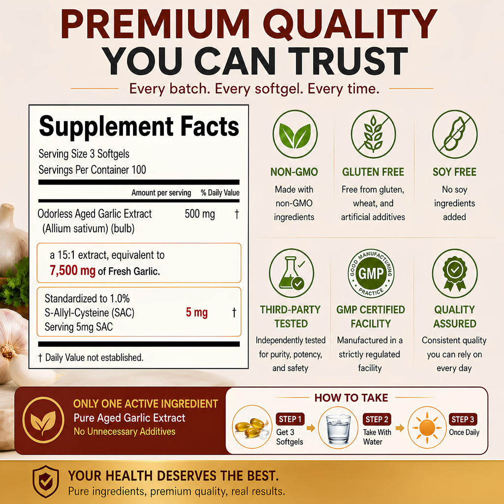 Odorless Aged Garlic Extract 300 Softgels G537