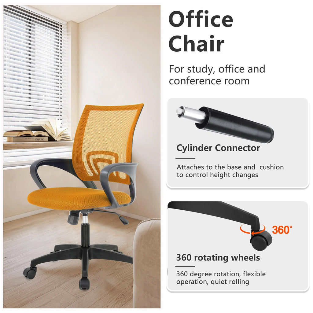 Orange Office Chair with Lumbar Support Y643