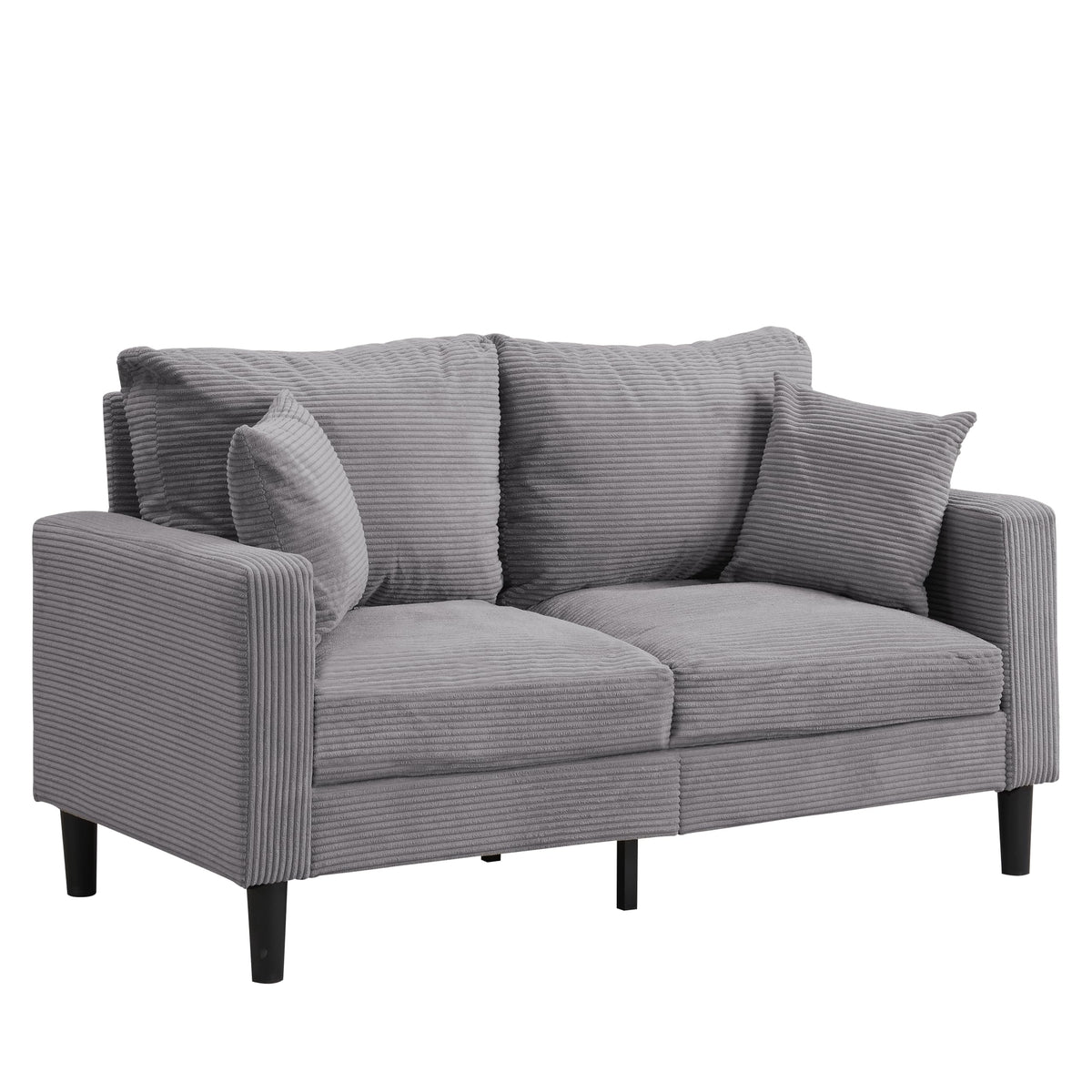 Oversized Corduroy Sofa with 2 Throw Pillows B4550