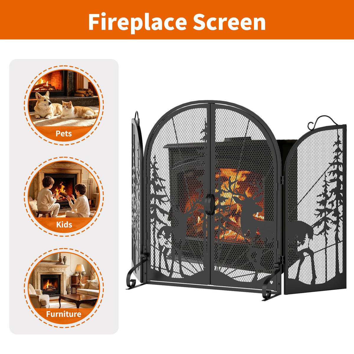 Fireplace Screen with Doors C212