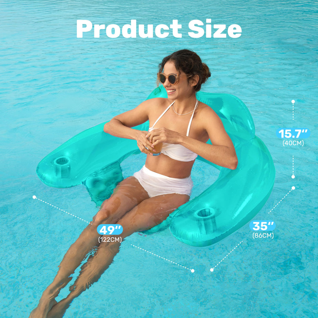 2 Pack Inflatable Pool Chairs with Cup Holders L912279