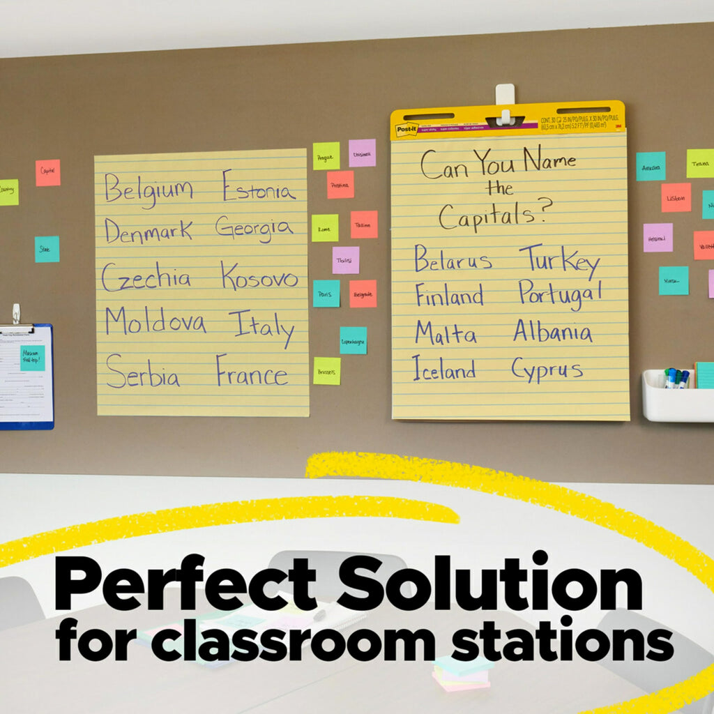 Yellow Lined Self Stick Flip Chart Paper F51755