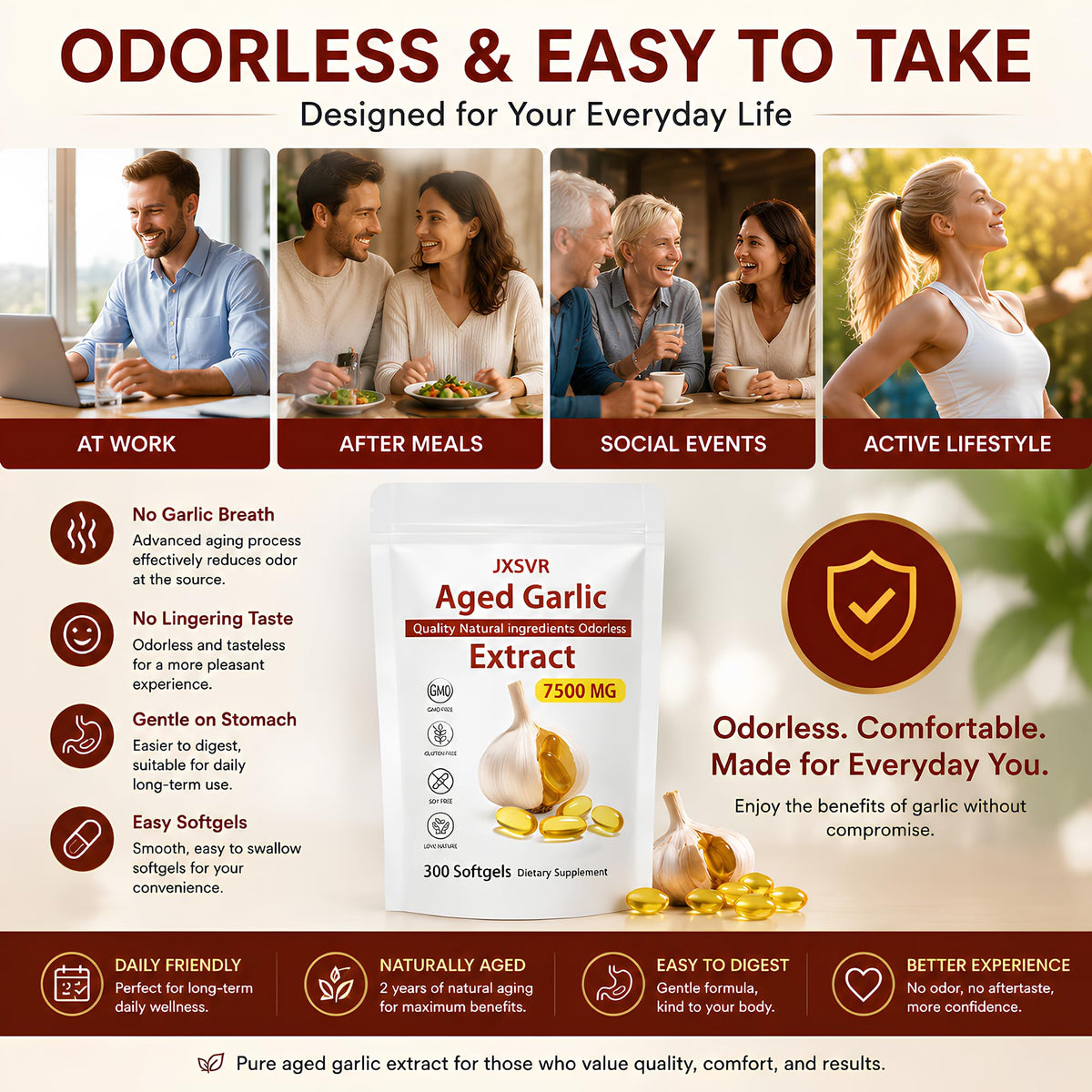 Odorless Aged Garlic Extract 300 Softgels G537