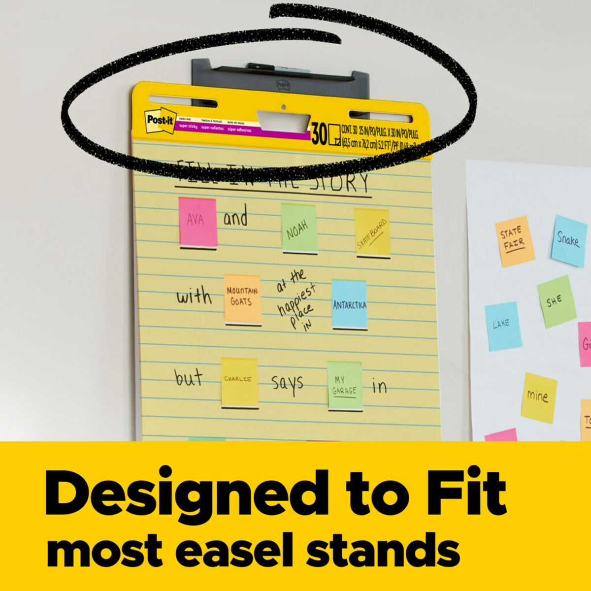 Yellow Lined Self Stick Flip Chart Paper F51755