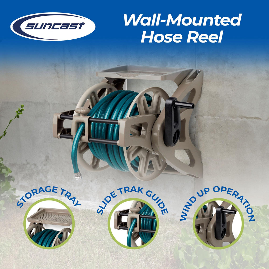 Wall-Mount Hose Reel with Storage Tray A679