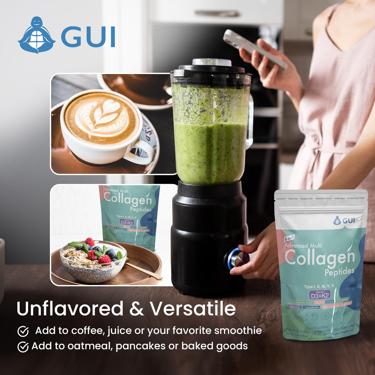 8in1 Multi Collagen Peptides 16 Oz Unflavored Q163835