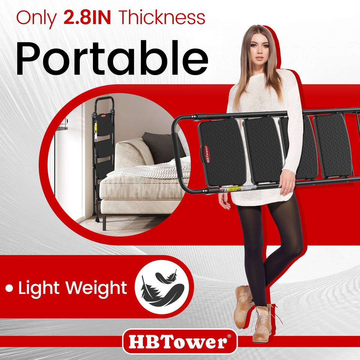 4 Step Ladder Foldable with Wide Anti-Slip Pedal V652283