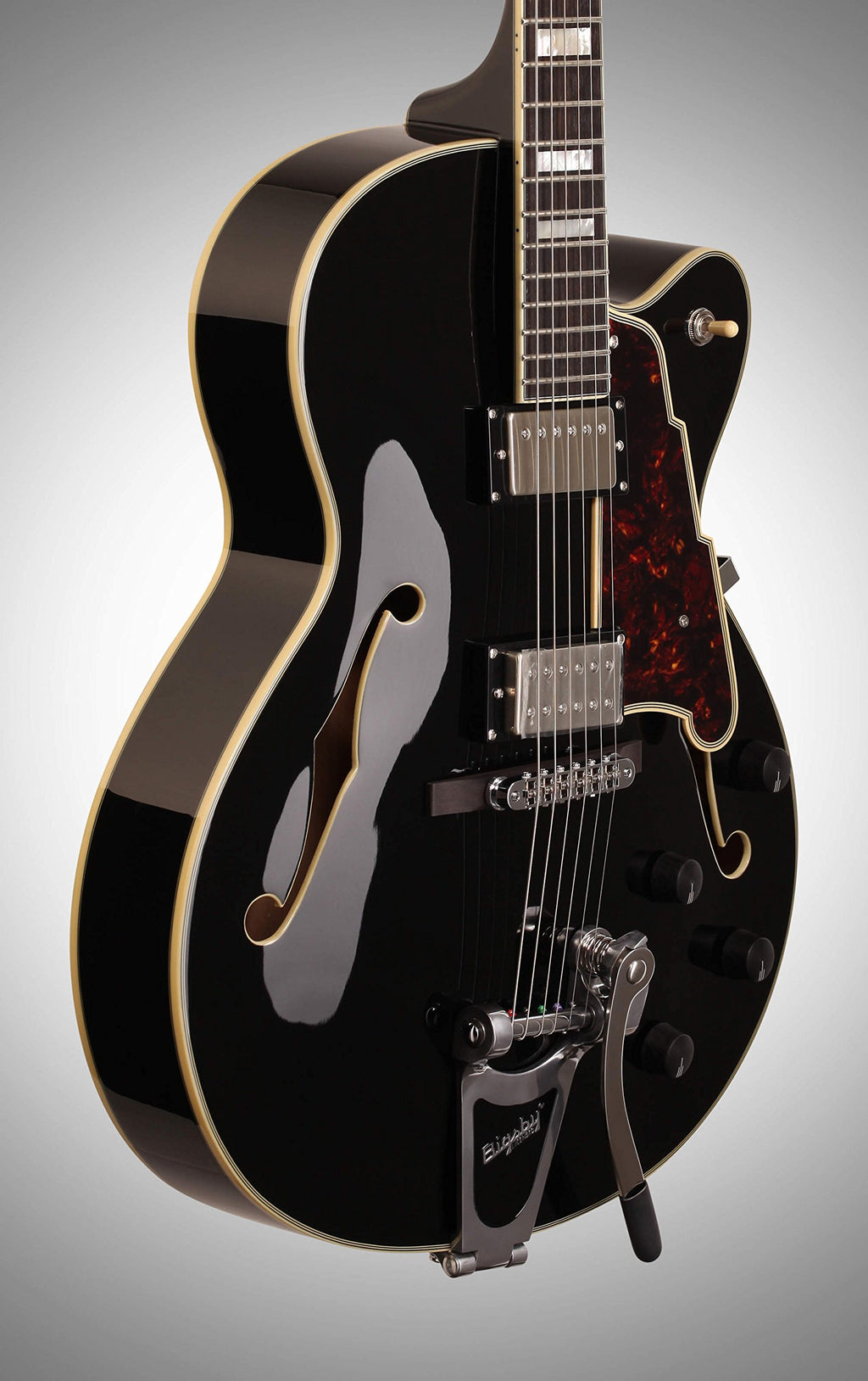 Black Archtop Hollowbody Electric Guitar I6954