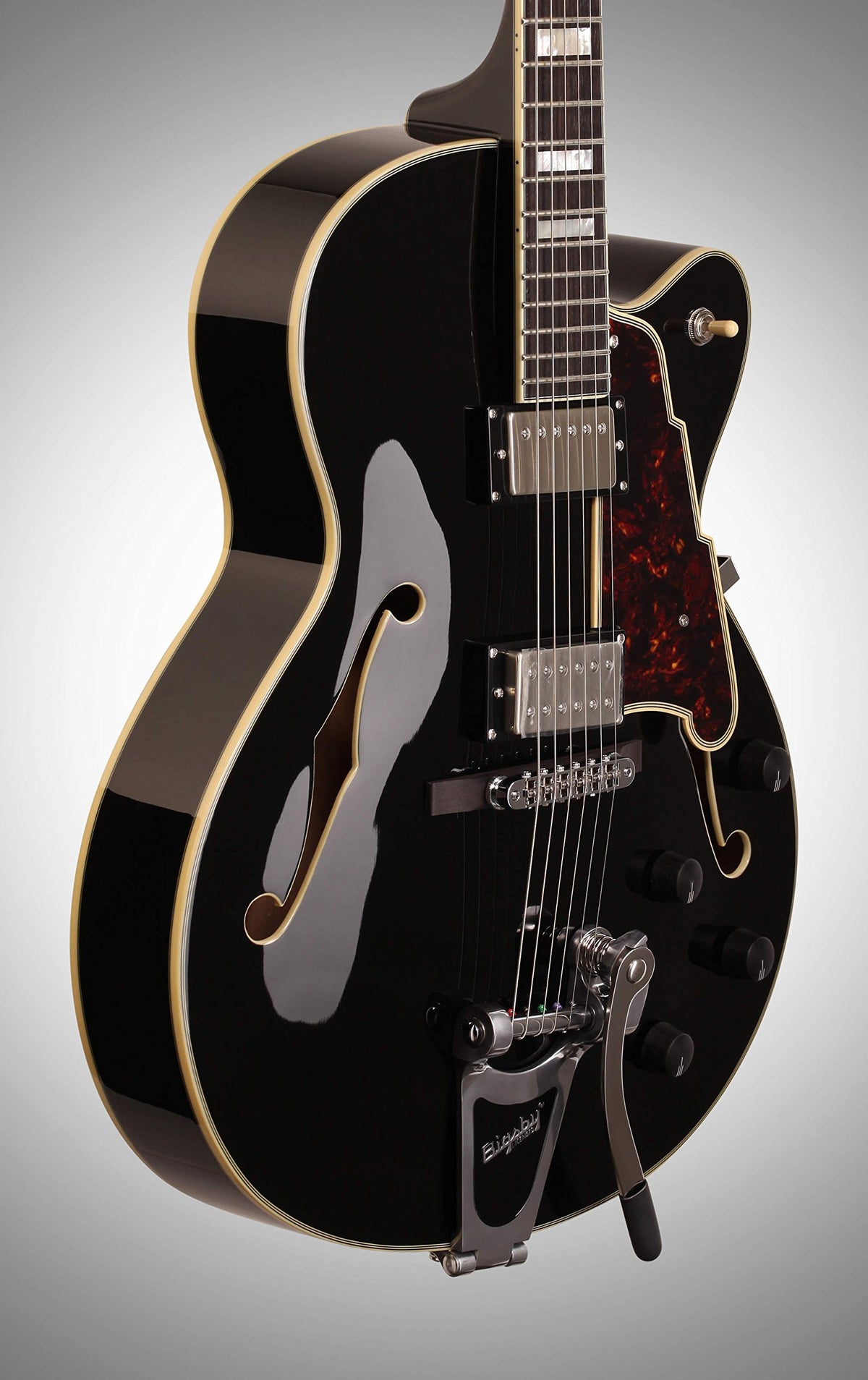Black Archtop Hollowbody Electric Guitar I6954