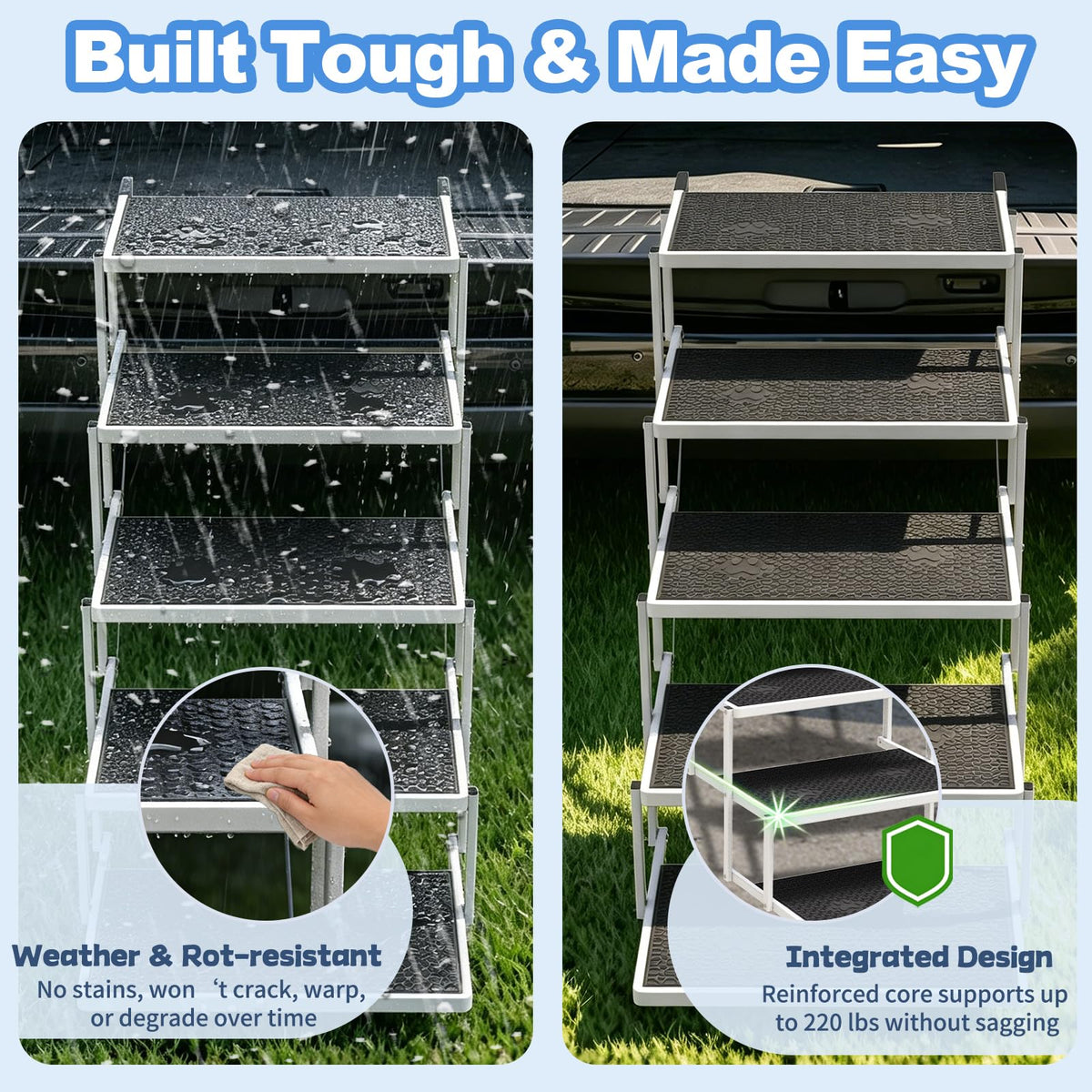 5-Step Foldable Non-Slip Plastic Dog Steps U5617